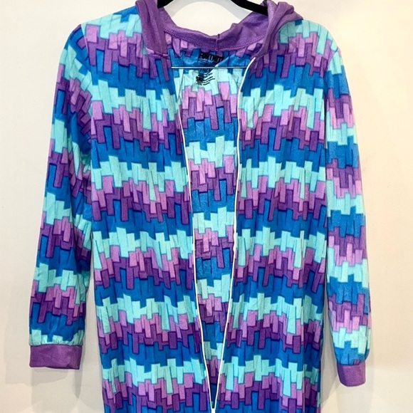 Fortnite Loot Llama Purple Blue Hooded Onesie Pajamas Kids Size 14/16 NWOT - Picture 4 of 10